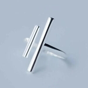 925 Sterling Silver Minimalist Bar Ring